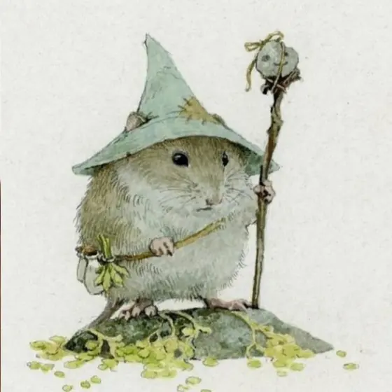 An illustrated mouse in a wizard hat, captioned "you must learn to proceed without certainty"